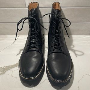 MADEWELL The Citywalk Lugsole Lace-Up Boot Leather Black Size 9 NB948
